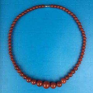 18 inches Red Jade Gradual Bead Necklace Classical